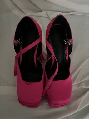 Gianni Bini Hot Pink Women's Wedge Mary Jane with Ankle Strap